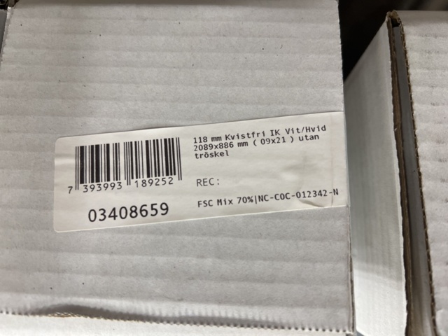 1449492-6 5 st Dörrkarmar Swedoor 09x21 vit