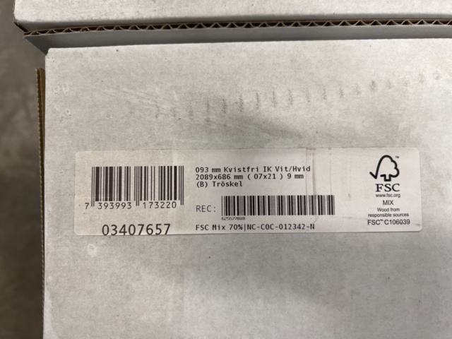 1449494-4 9 st Dörrkarmar Swedoor 07x21 vit