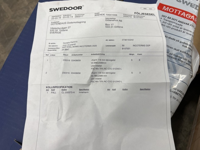 1449496-7 4 st Dörrkarmar Swedoor