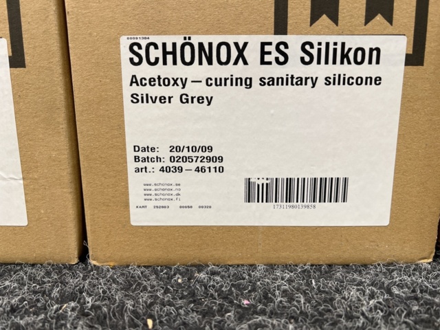 1449504-2 108 st Våtrumssilicon Schönox, dark grey & silver grey