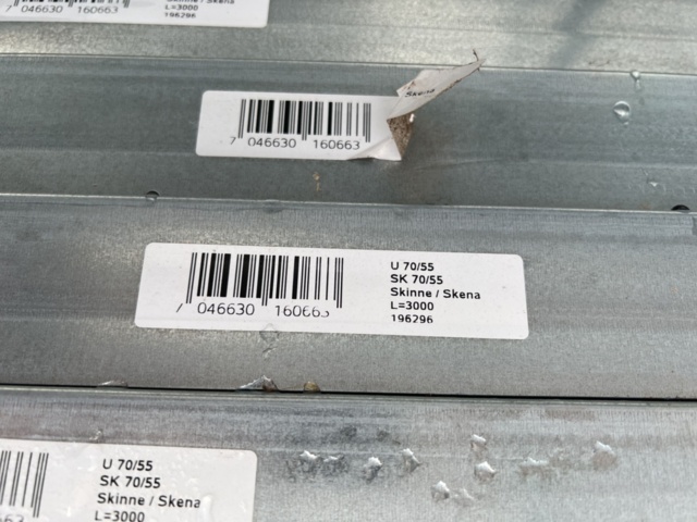 1449524-5 Stålreglar 70/55, 3m & 120/55-0,5, 3m