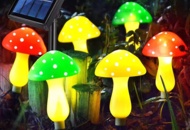 1449844 3 pcs Solar Powered String Lights Mushroom Glow (3 mushrooms) - Free shipping