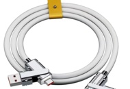 1449898 3 st 4-i-1 Snabbladdningskabel 65 W - Vit 1m - Fri frakt