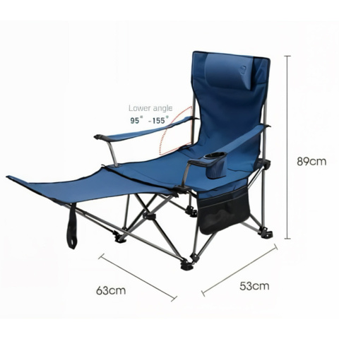 1450005-5 Campingstol & Solstol 2-i-1 Hopfällbar Cyan - Fri frakt