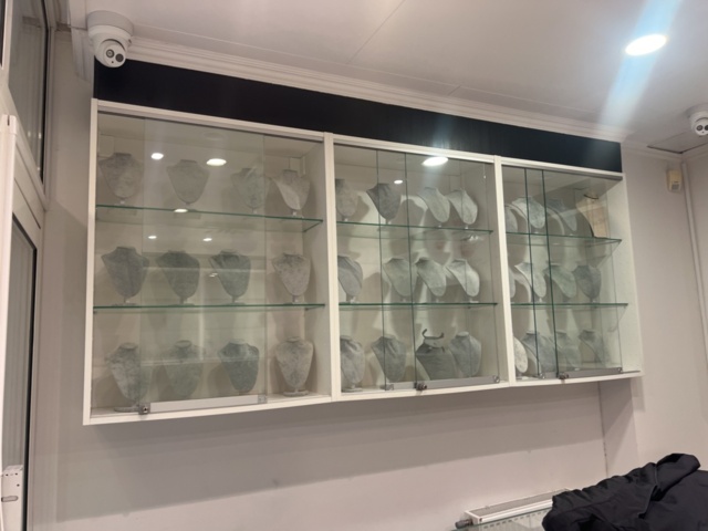 1384569-6 Samling med exponeringsdiskar och hyllor för butik