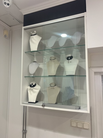 1384569-7 Samling med exponeringsdiskar och hyllor för butik