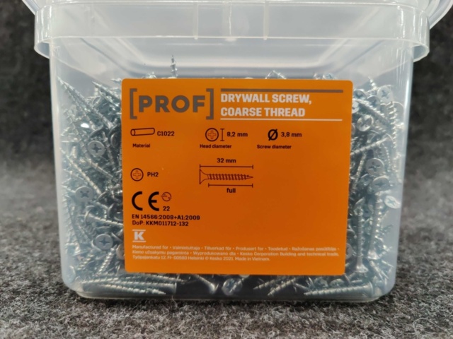 1448624-13 945 st Förpackningar gipsskruv för träregel Prof 3,8x32 mm