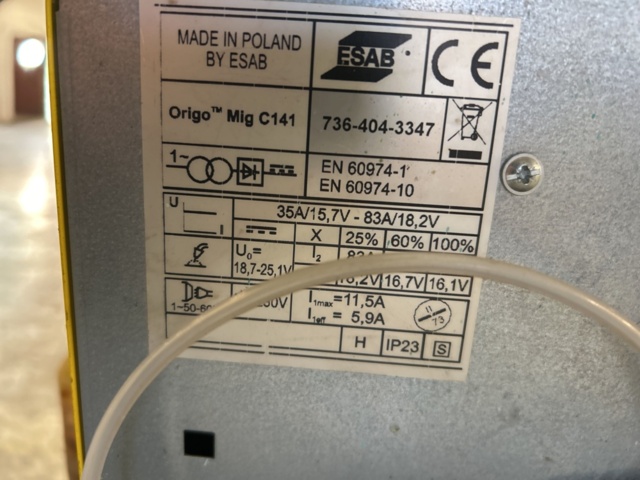 1423637-6 Svets med vagn - ESAB Origo Mig C141