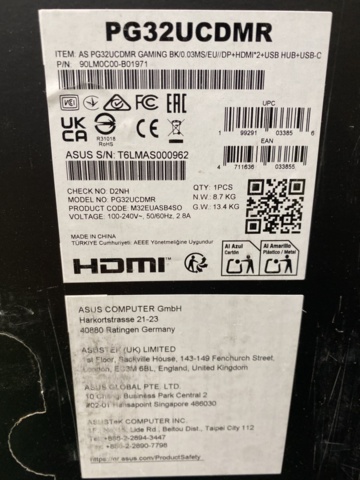 1448355-3 Gamingskärm ASUS 32" 4K ROG Swift PG32UCDMR