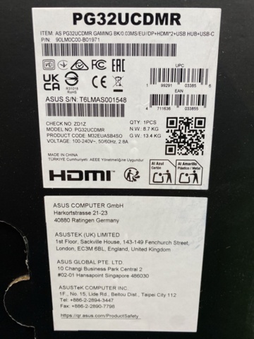 1448356-3 Gamingskärm ASUS 32" 4K ROG Swift PG32UCDMR