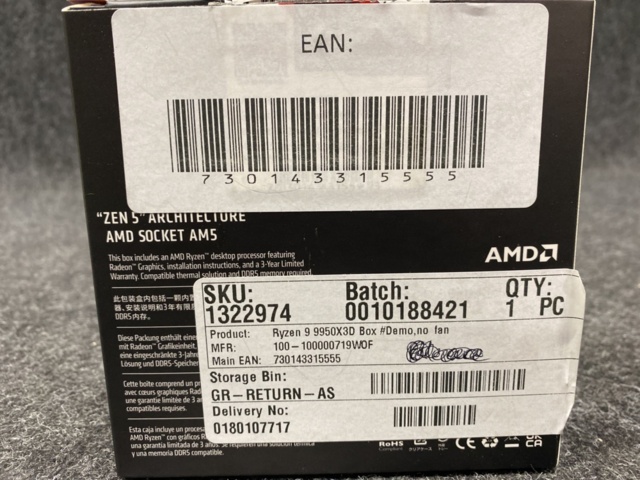 1448376-3 Processor AMD Ryzen 9 9950X3D CPU