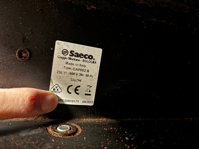 1372719-7 Fully automatic coffee machine – Saeco CAP002 B - 2011