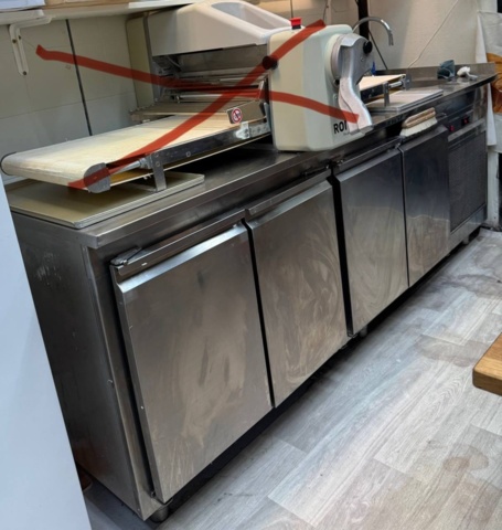 1396288-3 Refrigerated counter with sink and mixer