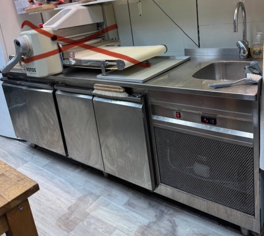 1396288-1 Refrigerated counter with sink and mixer