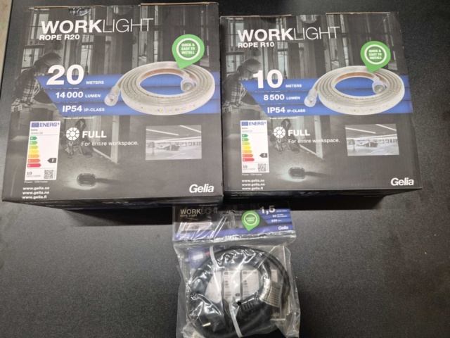 1454583-2 LED string, 2 pcs + power cable - 10 and 20 meters, Gelia