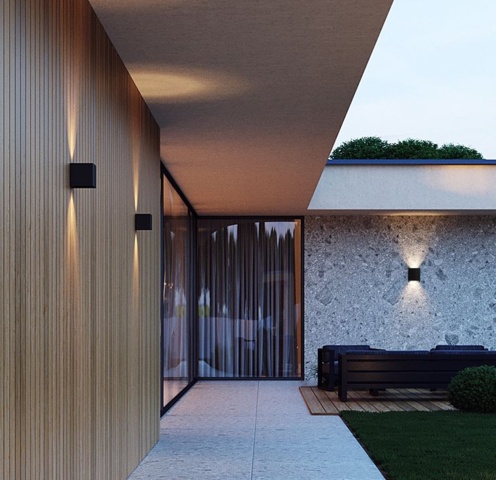 1454689-4 10st fasadbelysning, up/down light - Frakt ingår