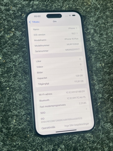 1431478-3 Mobiltelefon - Apple iPhone 15 Plus (128GB)