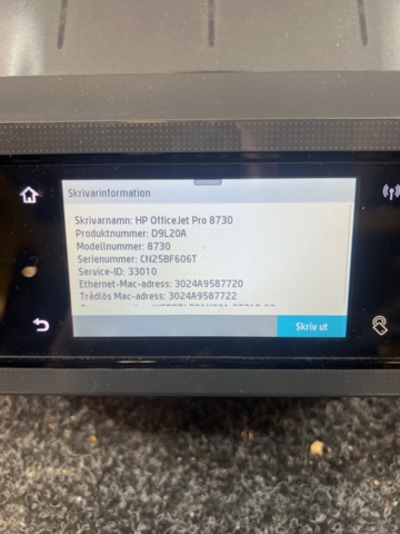 1431485-4 Multifunktionsskrivare - HP OfficeJet Pro 8730
