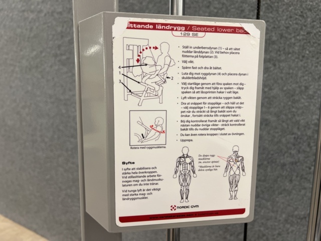 1455356-4 Sittande ländrygg 129SE, Nordic gym