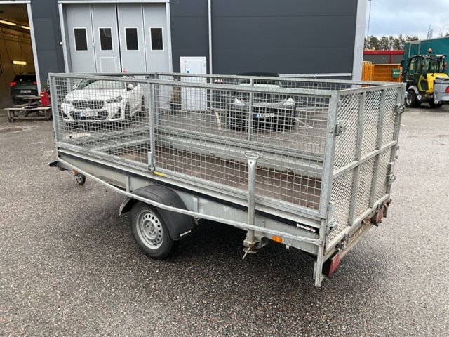 1406714-3 Brenderup lattice trailer with ramp and support legs