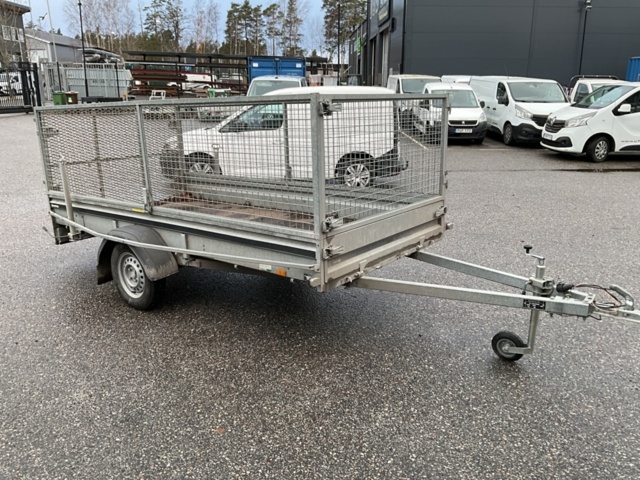 1406714-7 Brenderup lattice trailer with ramp and support legs
