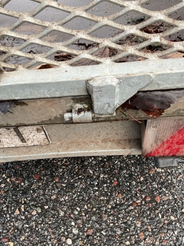 1406714-14 Brenderup lattice trailer with ramp and support legs