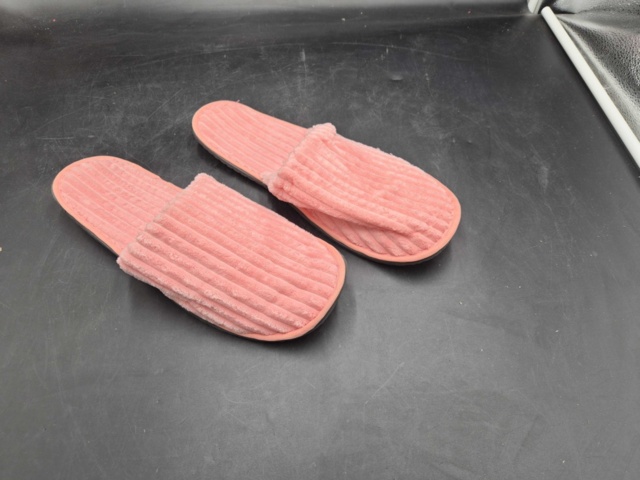 1455486-2 Slipper 100 st – rosa, Ribbad frotté, antihalksula, 29 cm (ca 44-45)