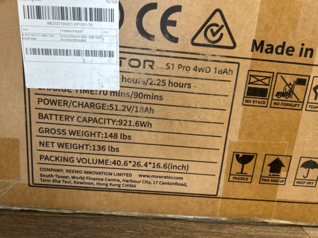1442403-4 Fjärrstyrd gräsklippare - Mowrator S1 Pro 4WD 18Ah