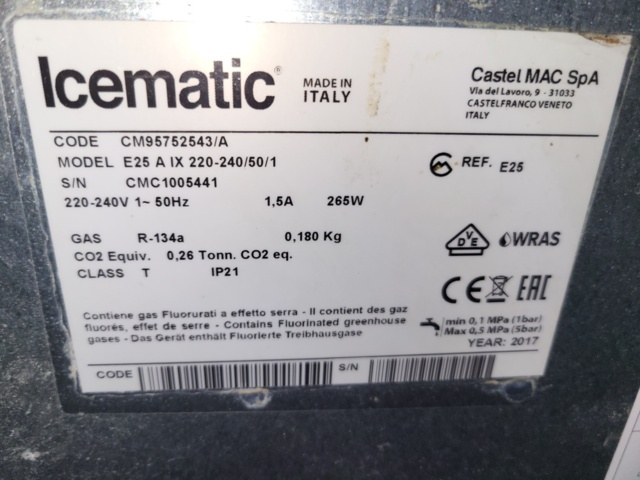 1455765-7 Icematic E25 A IX – Ice machine, (serviced)