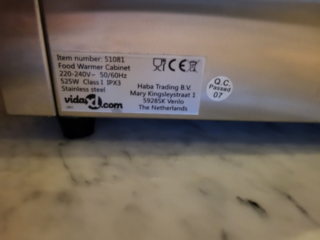 1456067-4 VidaXL Food Warmer Cabinet – 43 L värmeskåp i rostfritt stål