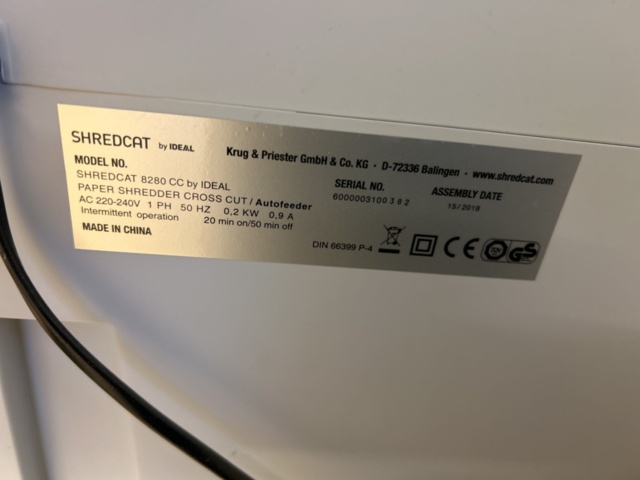 1423698-4 Dokumentförstörare - Shredcat 8280 CC by IDEAL