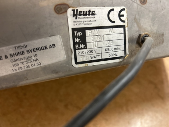 1423707-6 Skoputsmaskin - Heute P72 AL