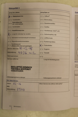 1416713-107 Volkswagen Touran 5-sätes 1.4 TGI EcoFuel DSG. 2013