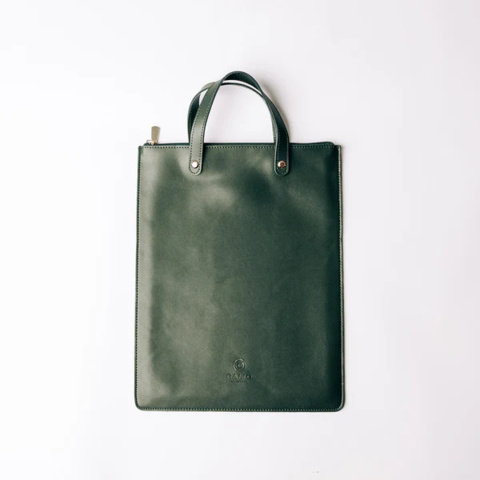 1457928-2 Computer bag – Galio of Sweden Bergamo, genuine leather, forest green