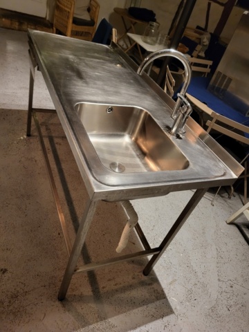 1407992-2 Stainless steel sink with bowl & mixer, 160 cm