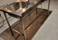 1407992 Stainless steel sink with bowl & mixer, 160 cm