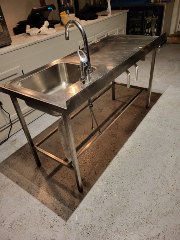 1407992-1 Stainless steel sink with bowl & mixer, 160 cm