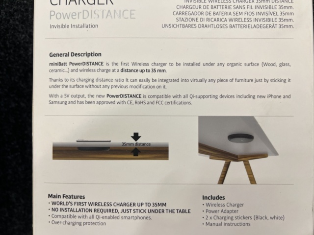 1449604-4 2 pcs Wireless Chargers Minibatt PowerDistance