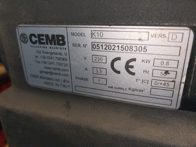 1454772-6 Hjulbalanseringsmaskin - CEMB K10