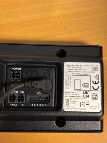 1442481-3 Axis siren and Axis camera