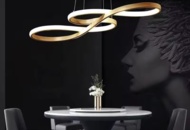 1460168 LED PENDANT – MUSICAL NOTE 60 | Modern dimbar taklampa i guld med fjärrkontroll - Fri frakt