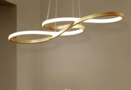 1460169 LED PENDANT – MUSICAL NOTE 75 | Guldfärgad designlampa med dimbar LED och fjärrkontroll - Fri frakt