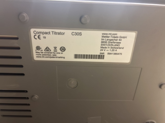 1435542-8 Titrator Mettler Toledo Compact C30S med autosampler InMotion KF Pro Oven
