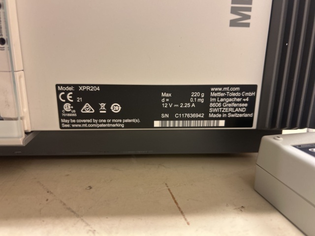 1435544-7 Analytisk laboratorievåg - Mettler Toledo XPR204