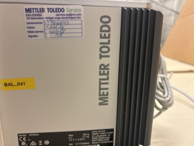 1435544-9 Analytisk laboratorievåg - Mettler Toledo XPR204