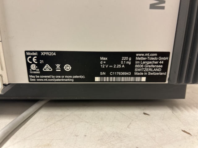 1435547-6 Analytisk laboratorievåg - Mettler Toledo XPR204
