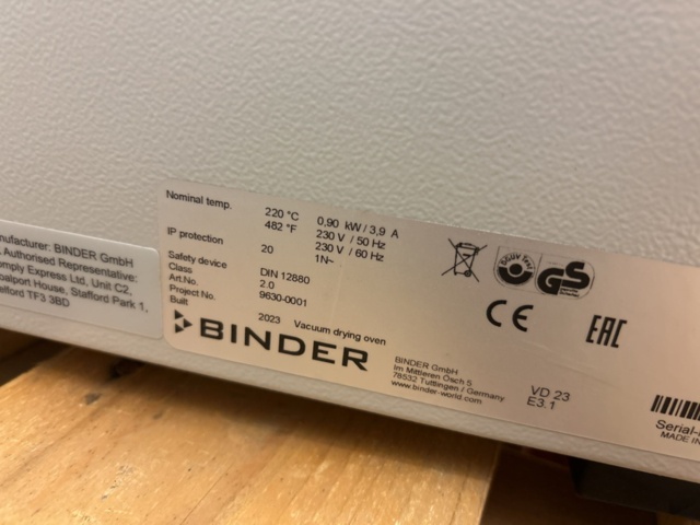 1435550-5 Vakuumtorkugn - Binder VD 23 (2023)