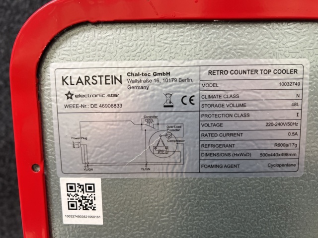 1457775-7 Minikyl Klarstein 10032749, 48L