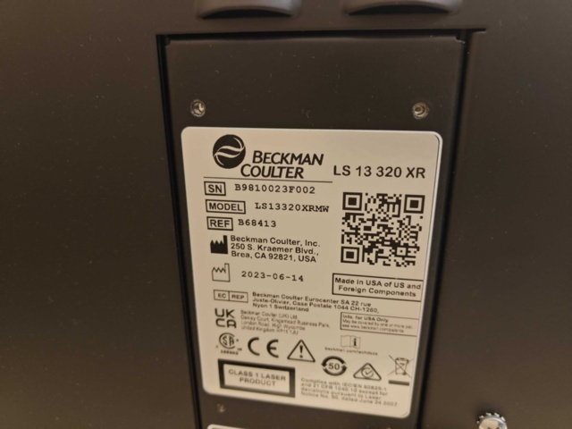 1400655-13 Laser-diffraktionsinstrument för partikelstorleksanalys - Beckman Coulter LS 13 320 XR MW -2023