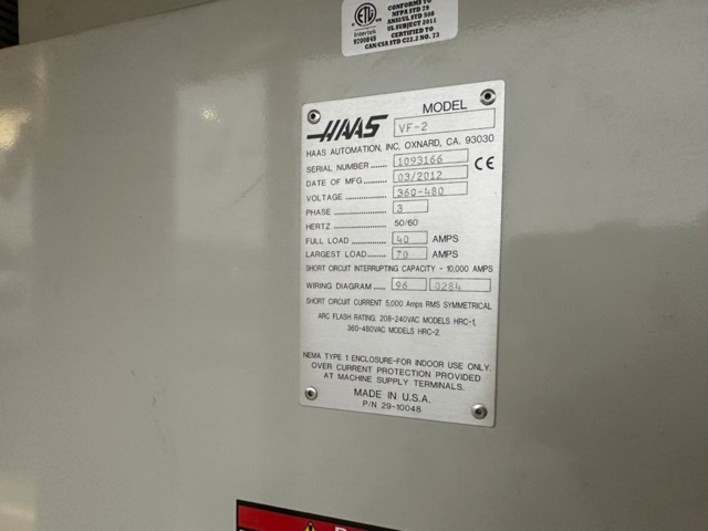 1256096-19 CNC fräs Haas modell VF2